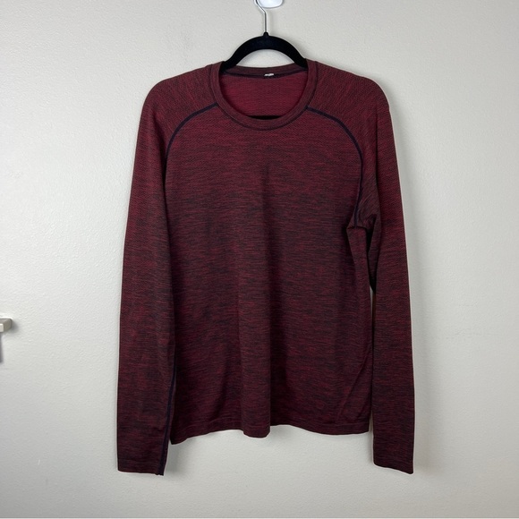 Lululemon Metal Vent Tech Long Sleeve Shirt Oxblood / Black - Picture 2 of 6